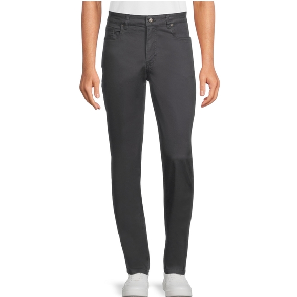 Men’s Relaxed 5 Pocket Prewashed Cotton Pants with Stretch - Picture 1 of 6